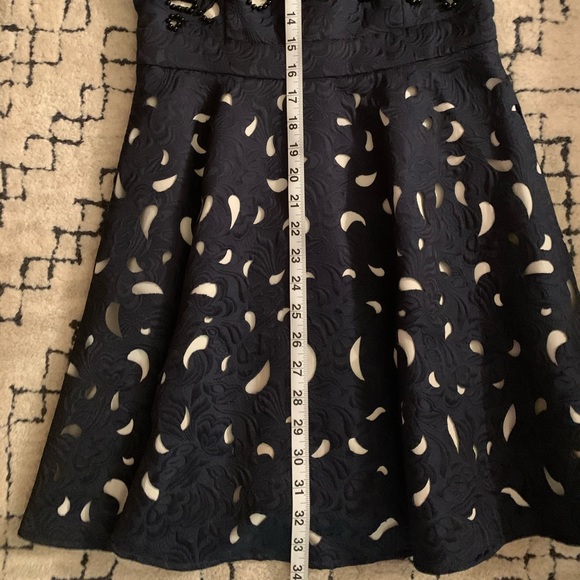 Navy cutout fit and flare dress - Picture 12 of 14